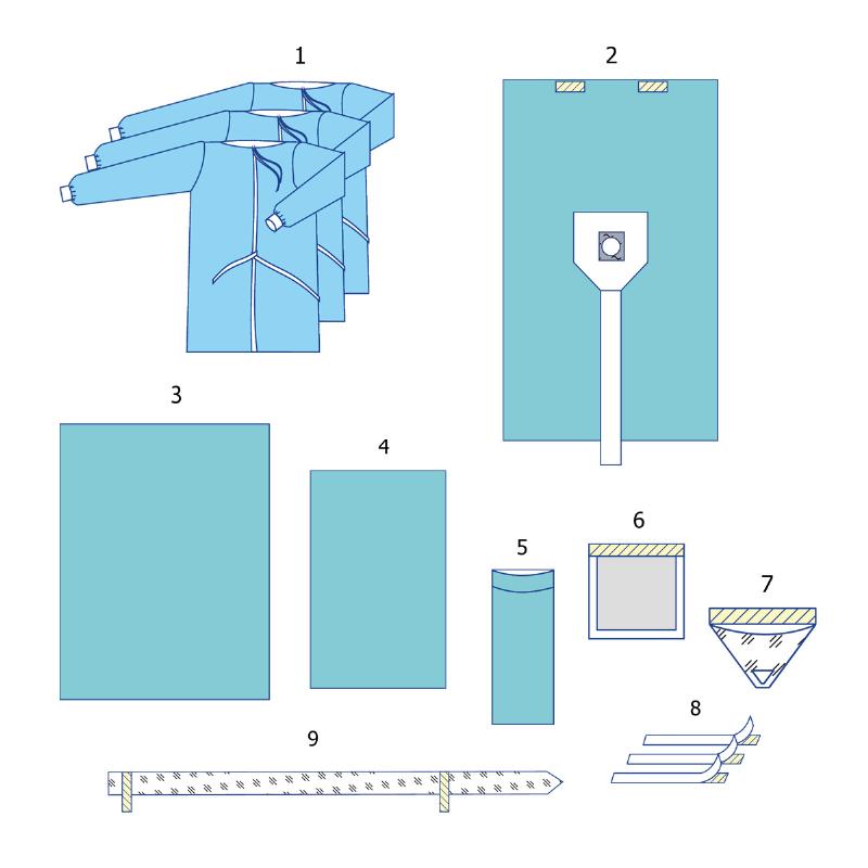 Комплект одягу та покриттів операційних для артроскопії №4 Taipan-Pharm стерильний